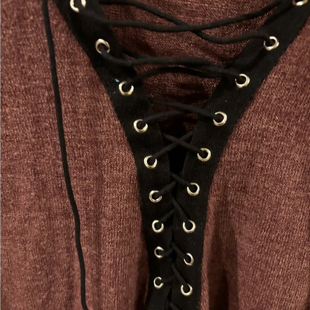 The classic USA lace up sweater size small